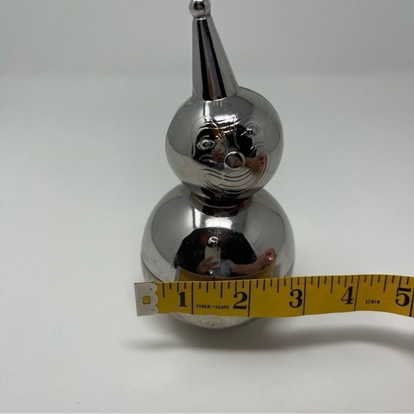 Vintage Raimond Clown Rolly Poly Ball Chrome Metal Coin Bank - Picture 9 of 9